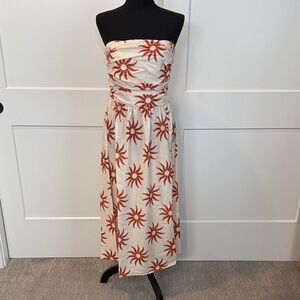 Petal & Pup Strapless Dress in Cream and Red